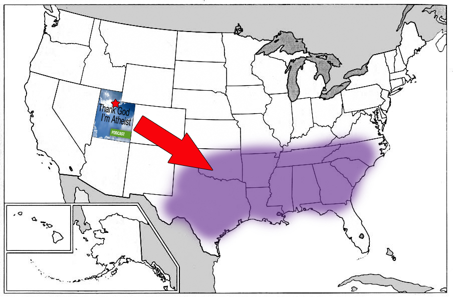 I made the South purple, because every other pic that represents the bible belt makes it red, and then it looks like America just has a rash down there...